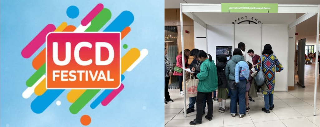 Two images featuring UCD Festival 2025